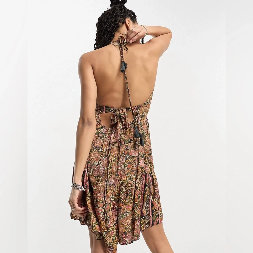 Raga paisley print halter mini dress NWT - Picture 2 of 10